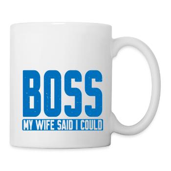 Je suis le patron - Ma femme a dit que je pourrais avoir 6 ans - Mug blanc - blanc - Droite