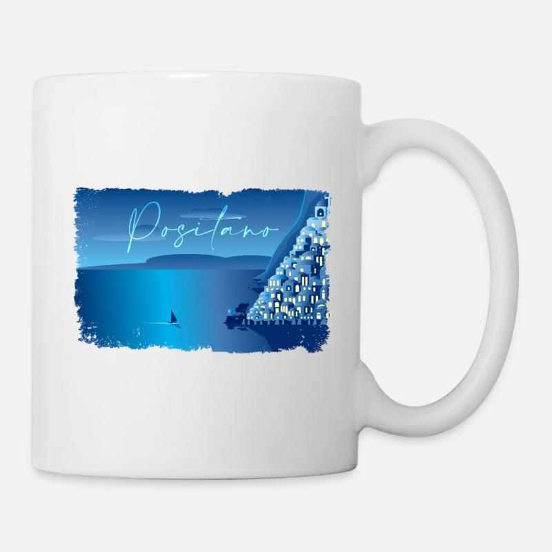 Nuit minimale de Positano - Mug blanc - blanc