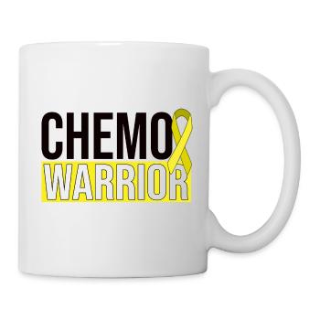 Chemo Warrior - Gelbe Schleife - Tasse - Weiß - Rechts