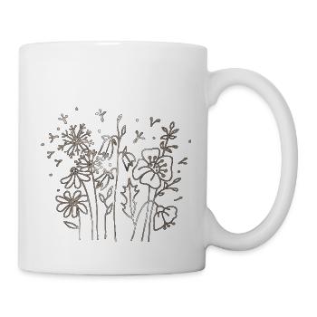Fleur - Mug blanc - blanc - Droite