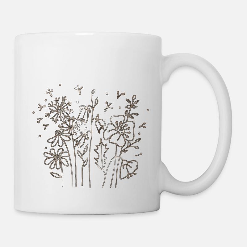 Blumen - Tasse - Weiß
