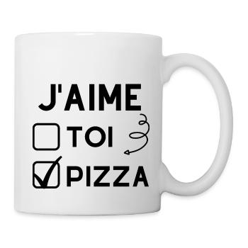 j'aime la pizza - Mug blanc - blanc - Droite
