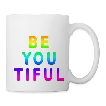 Beau mot beauté cool drôle motif de jeu de mots - Mug blanc - blanc - Droite