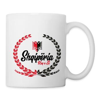 Albanian KuqEZI mit Kranz - Tasse - Weiß - Rechts