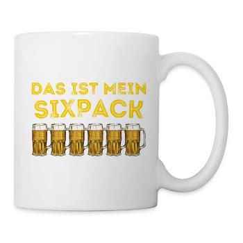 Das ist mein Sixpack Bier Saufen Prost Party Funny - Tasse - Weiß - Rechts