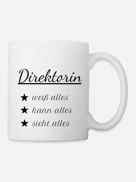 Direktorin Oberschule Schulleitung Geschenk Idee - Tasse - Weiß