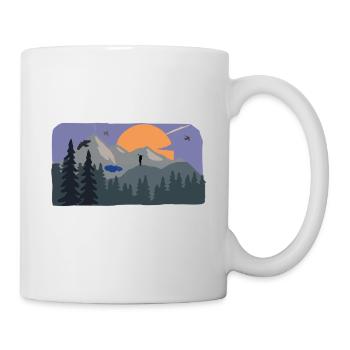 Natur Freiheit Wandern Berge Sonnenuntergang - Tasse - Weiß - Rechts