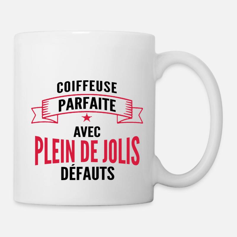 coiffeuse parfaite / humour coiffeuse - Mug blanc - blanc