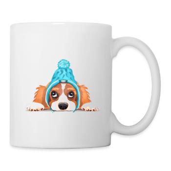 Cavalier King Charles au bonnet bleu - Mug blanc - blanc - Droite