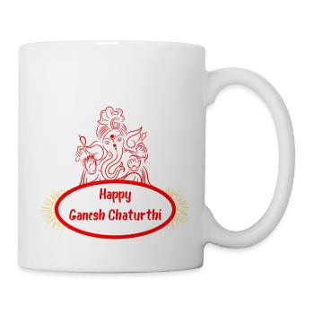Happy Ganesh Chaturthi Rot - Tasse - Weiß - Rechts