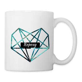 Diamant vert bleu - Mug blanc - blanc - Droite