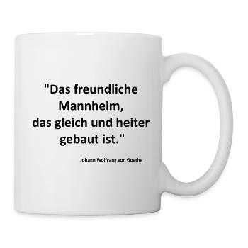 Mannheim - Quadratisch. Badisch. Gut - Tasse - Weiß - Rechts
