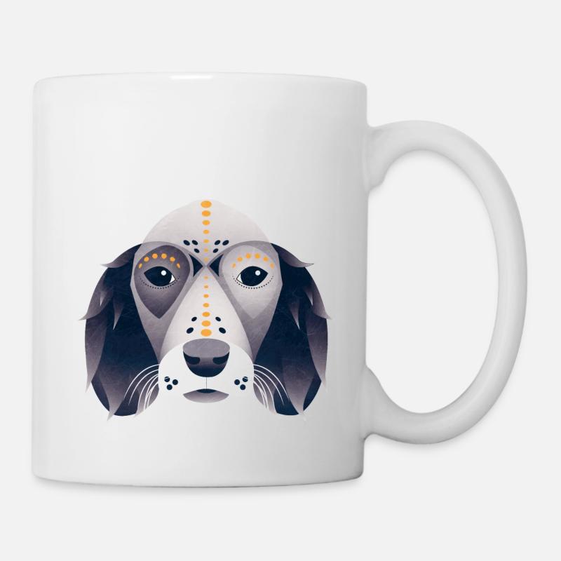Tête de chien stylisée - Mug blanc - blanc