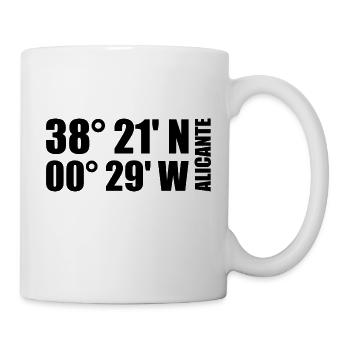 Alicante Koordinaten - Tasse - Weiß - Rechts