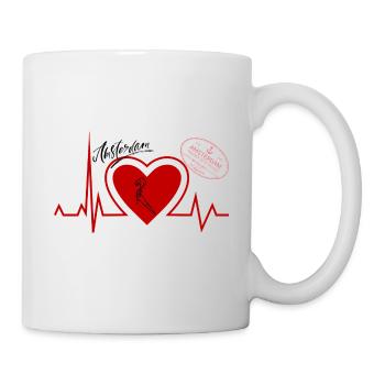 Herzschlag Amsterdam - Amsterdam Liebhaber stadt - Tasse - Weiß - Rechts