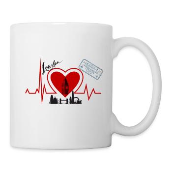 Herzschlag London - Londonliebhaber stadt - Tasse - Weiß - Rechts