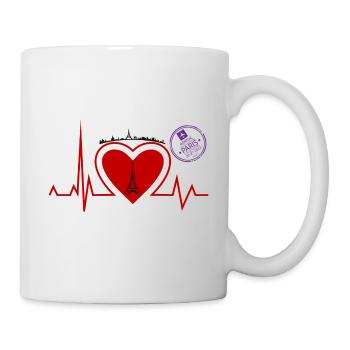 Herzschlag Paris - Paris Liebhaber stadt - Tasse - Weiß - Rechts