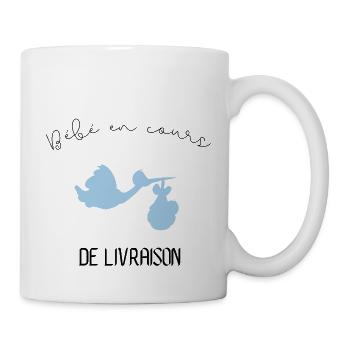 bébé en cours de livraison garçon - Mug blanc - blanc - Droite