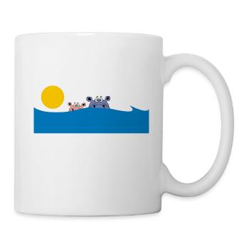 nilpferd hippo wasser strand urlaub see sonne kids - Tasse - Weiß - Rechts