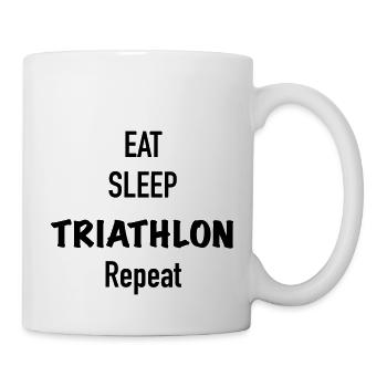 Manger dormir Triathlon Répéter - Mug blanc - blanc - Droite