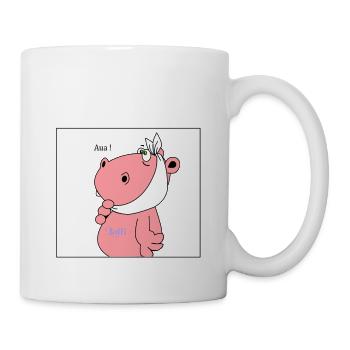 zahn schmerzen zahnarzt nilpferd hippo kinder arzt - Tasse - Weiß - Rechts