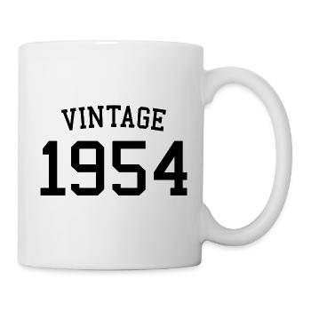 Jahrgang 1954 70. Geburtstag Männer Frauen 70 Jahre alt - Tasse - Weiß - Rechts
