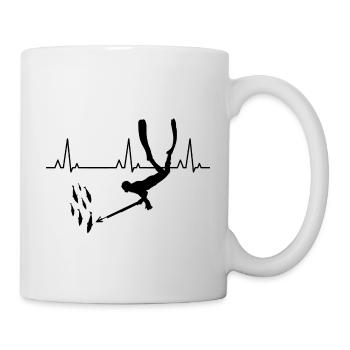 Pêche sous-marine Pêche au harpon Heartbeat Pulse - Mug blanc - blanc - Droite