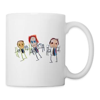 Kinderzeichnung Familie Geschwister - Tasse - Weiß - Rechts