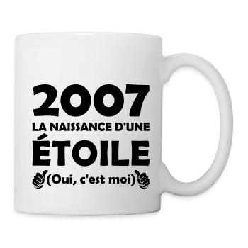 née en 2007 / anniversaire année 2007 - Mug blanc - blanc - Droite