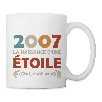 date de naissance 2007 / anniversaire année 2007 - Mug blanc - blanc - Droite