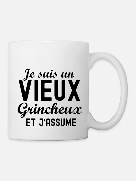 je suis vieux et grincheux - Mug blanc - blanc
