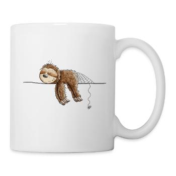 Faules Faultier I Chillende Tiere I Faulenzer - Tasse - Weiß - Rechts