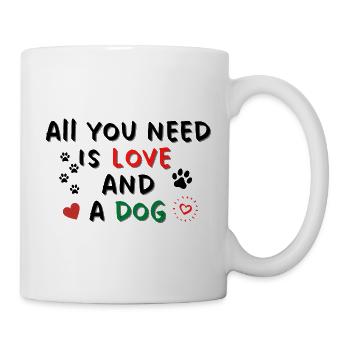 Tout ce dont vous avez besoin, c’est d’amour et d’un chien - Mug blanc - blanc - Droite