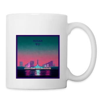 Affiche esthétique rétro Vaporwave City Busan - Mug blanc - blanc - Droite