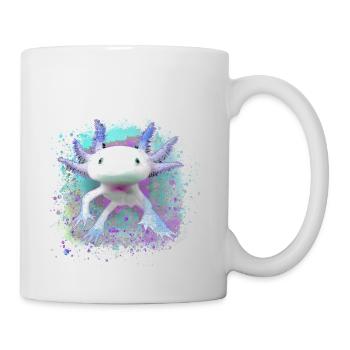 Axolotl, tier, fisch,wasser,bunt, graffiti - Tasse - Weiß - Rechts