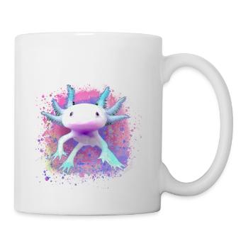 Axolotl, tier, fisch,wasser,bunt, graffiti - Tasse - Weiß - Rechts