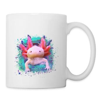 Axolotl, tier, fisch,wasser,bunt, graffiti - Tasse - Weiß - Rechts