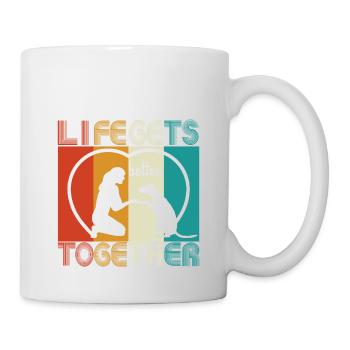 Hund - Life gets better together - Tasse - Weiß - Rechts
