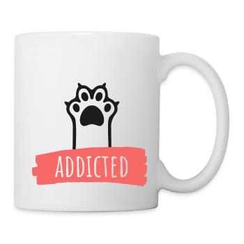 Addicted to Cats - süchtig nach Katzen - Tasse - Weiß - Rechts