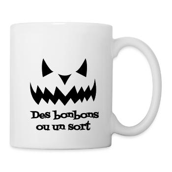 Des bonbons ou un sort - Mug blanc - blanc - Droite