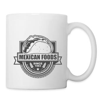 Vintage-inspiriertes mexikanisches Essen seit dem Design - Tasse - Weiß - Rechts