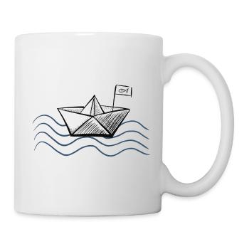Papierboot - Tasse - Weiß - Rechts