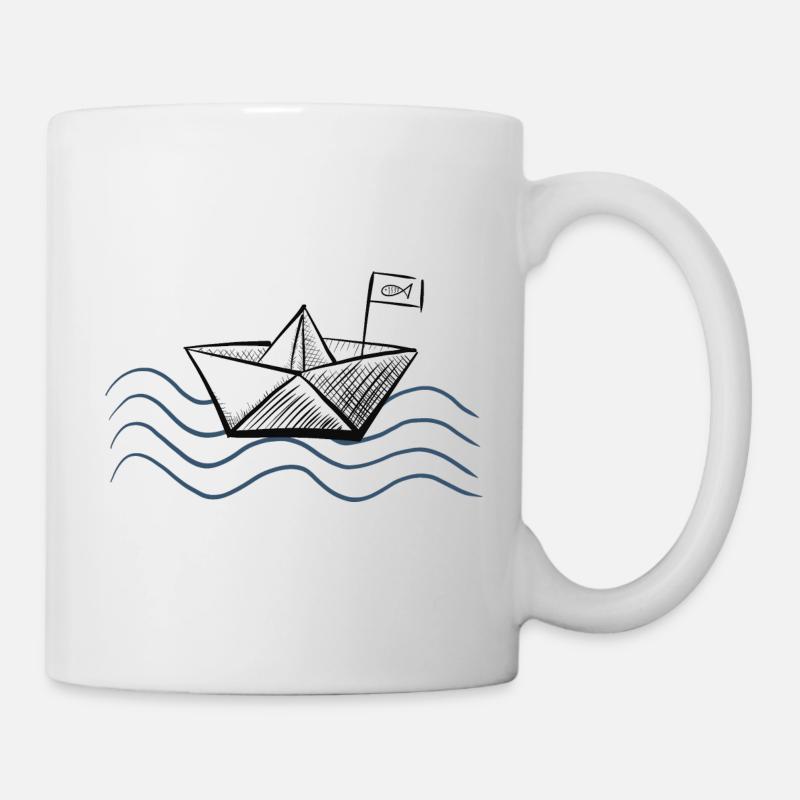 Papierboot - Tasse - Weiß