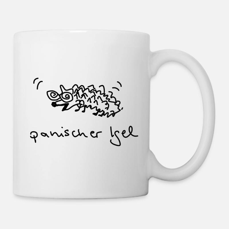 Panischer Igel und friedlicher Igel. - Tasse - Weiß