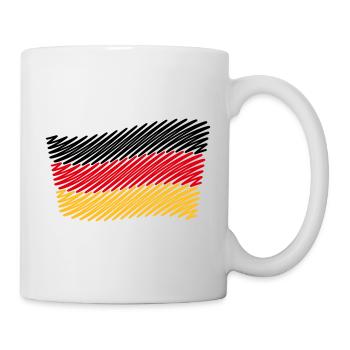 Deutschlandflagge / Bundesflagge (Skizze) - Tasse - Weiß - Rechts