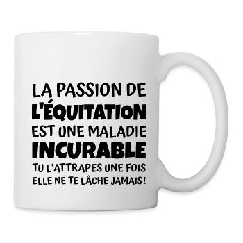 passion et équitation / humour cheval - Mug blanc - blanc - Droite