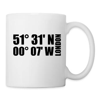 Coordonnées de Londres - Mug blanc - blanc - Droite