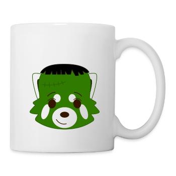 Red panda disguised as a green monster for Halloween - Mug - white - Right