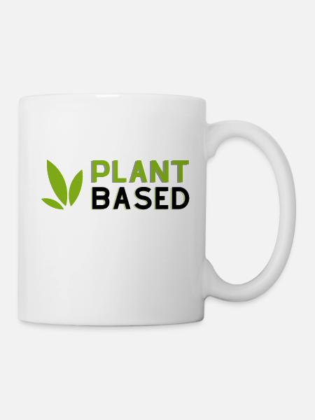 Plant Based Design with Leafs - Mug - white