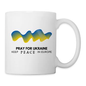 Pray for Ukraine! European peace - Mug - white - Right